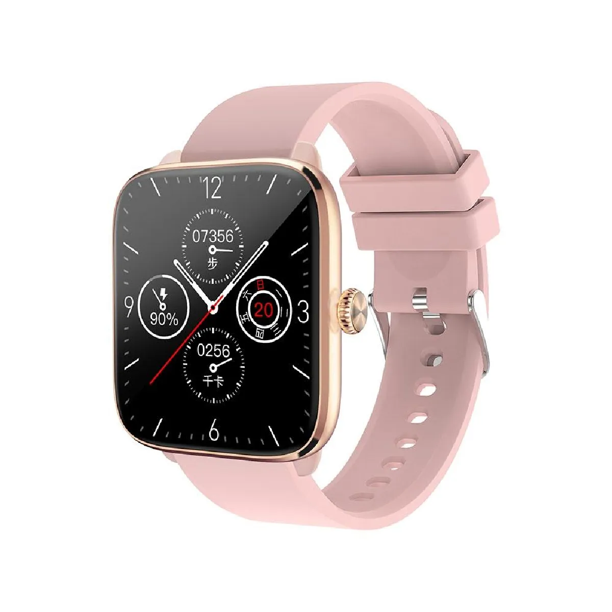 Yonis Rose Montre Connectée Ip67 Etanche Or Bluetooth Appels Et Santé - Image 2