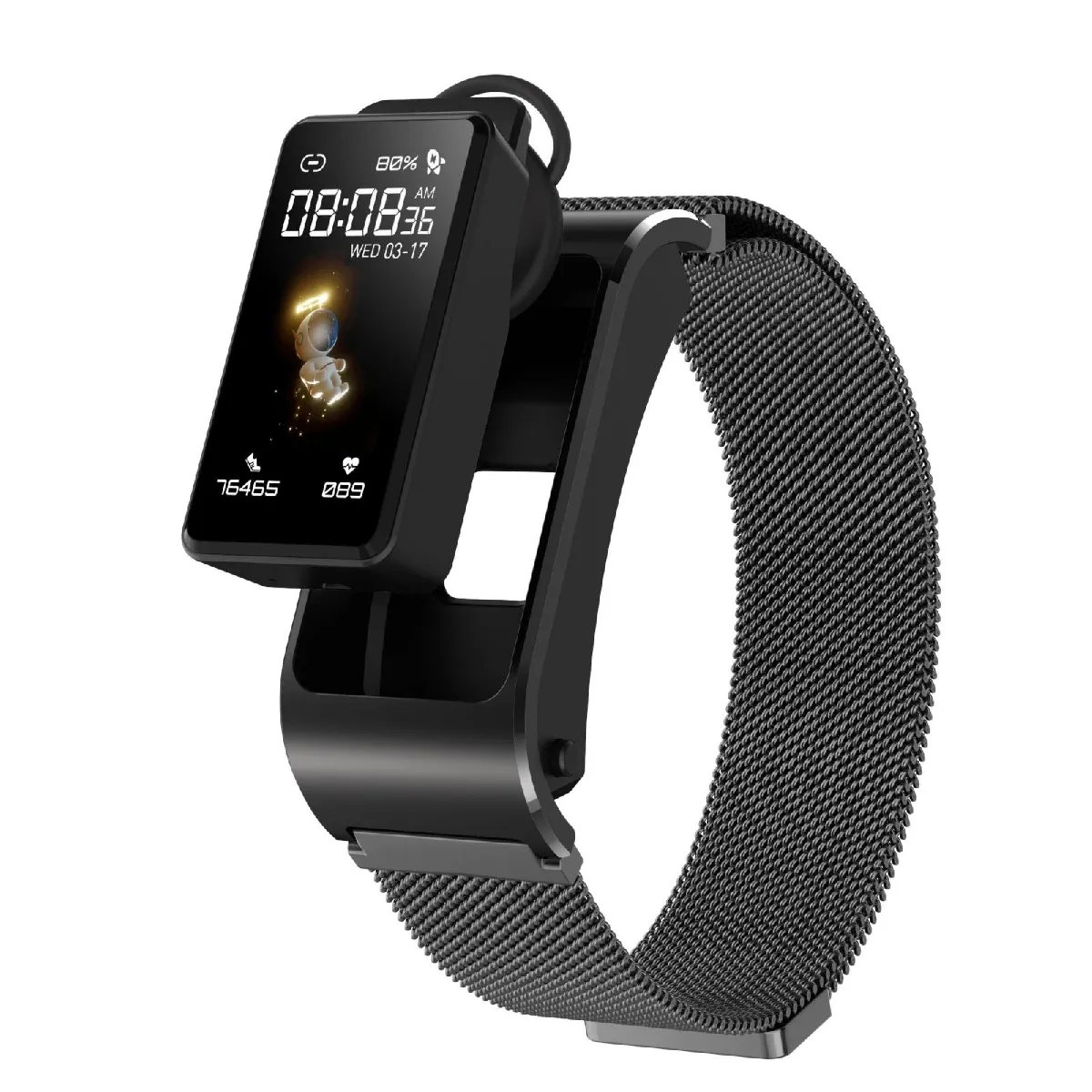 Yonis Noir Montre Connectée Avec Fréquence Cardiaque