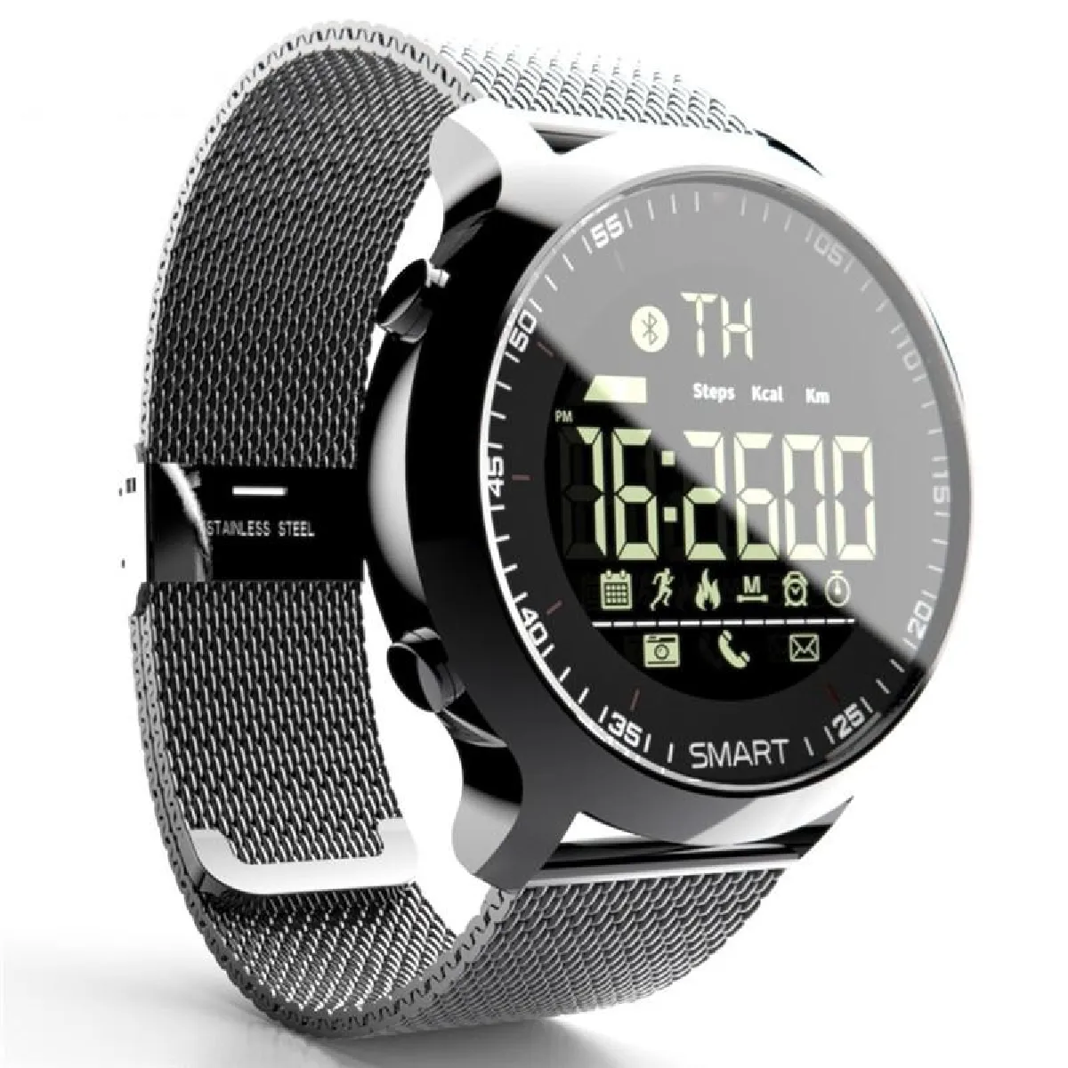 Yonis Argent Montre Connectée Ip68 Etanche Notification Smartwatch Moniteur De Marche - Image 2