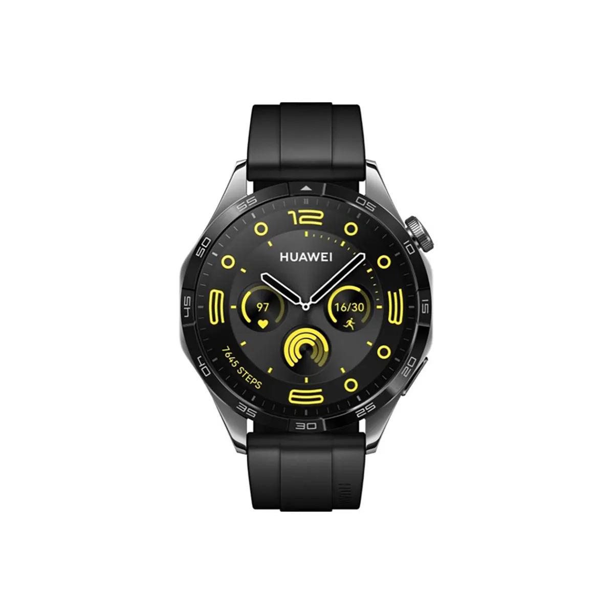 Huawei Montre connectée GT4 46mm Fluoroelastomer Acier inoxydable Huawei Noir Noir