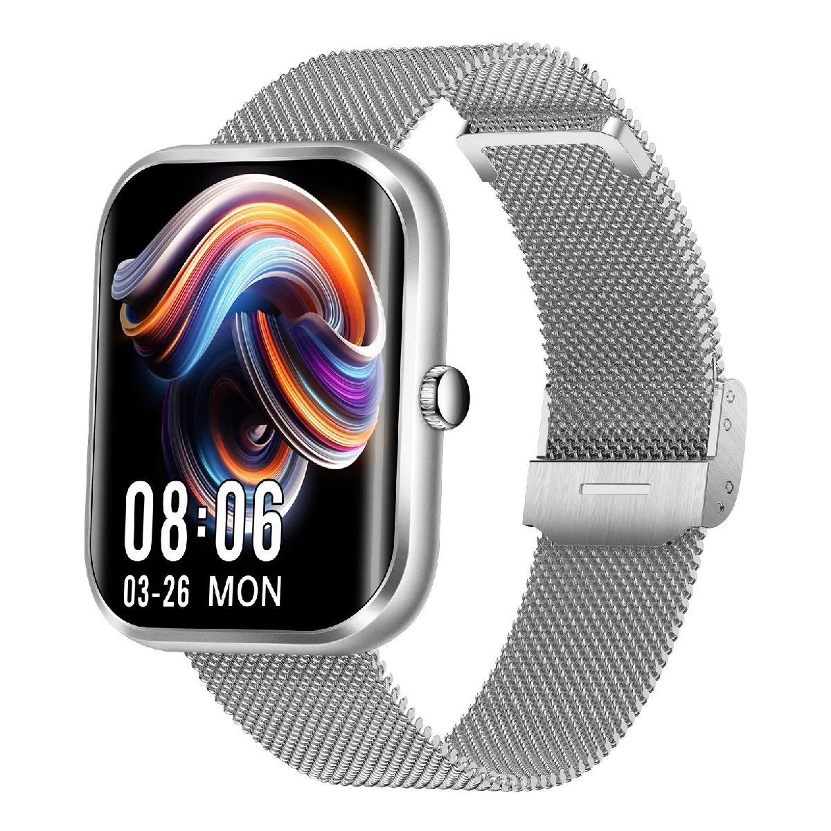 Yonis Argent Montre Connectée Avec Cardiofréquencemètre - 1,96 Pouces