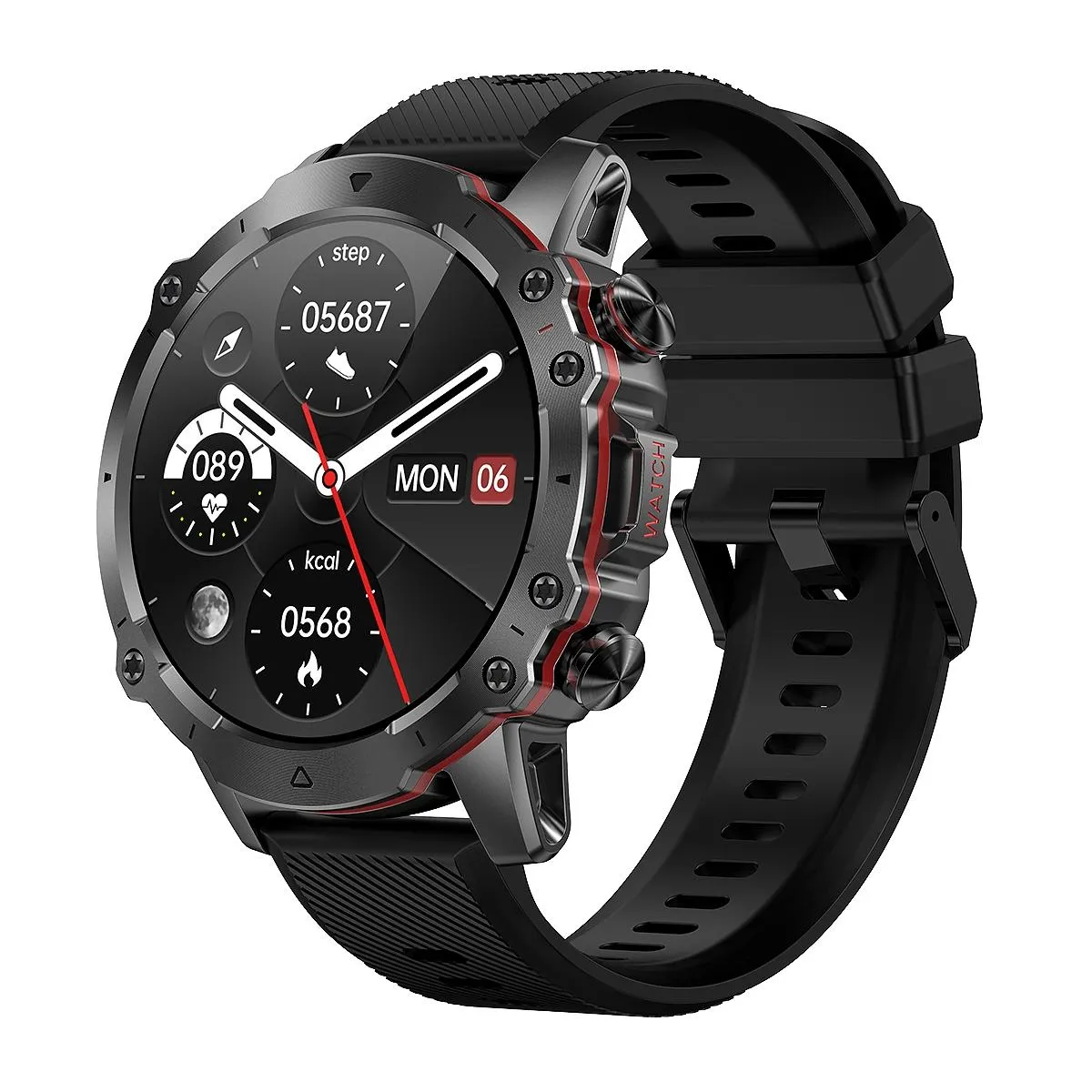 Yonis Orange Montre Connectée Ip67 Bt5.1 1.43' Sante Appel Voix