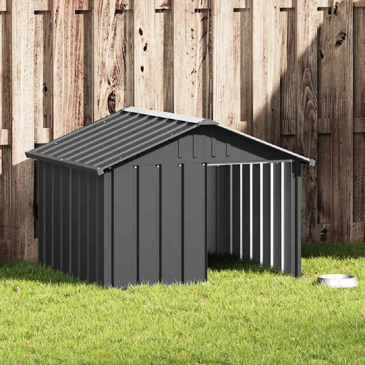 vidaXL Niche chien 116 5x103x81 5 cm Acier galvanisé - vue 2