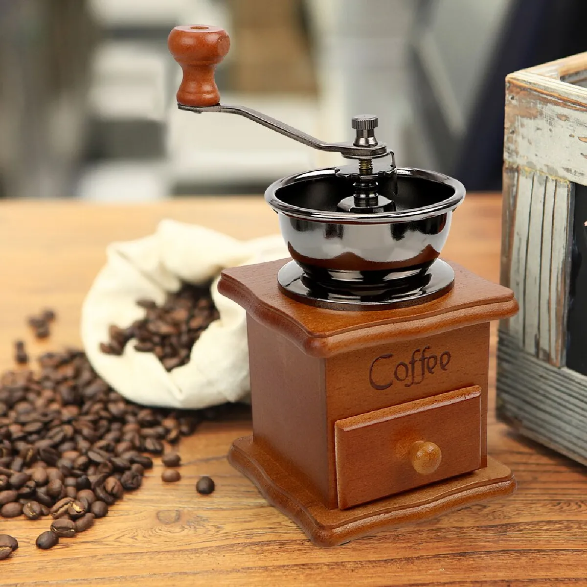 Moulin à Café Manuel Portable - Meule Conique Céramique, 40 Réglages, Capacité 30 G - Pour Expresso, Filtre, Cafetière Piston