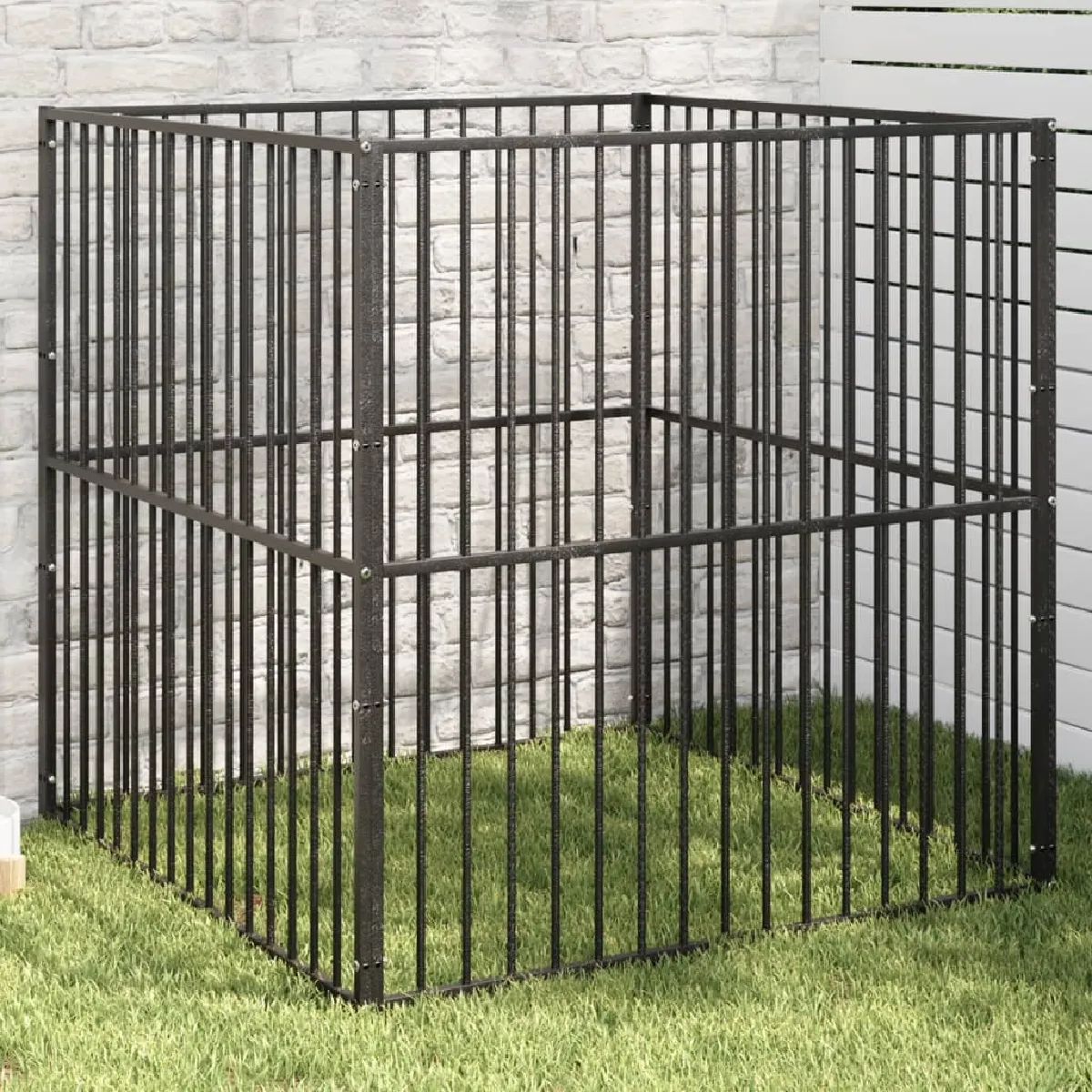 Vidaxl Noir Parc Pour Chien 4 Panneaux
