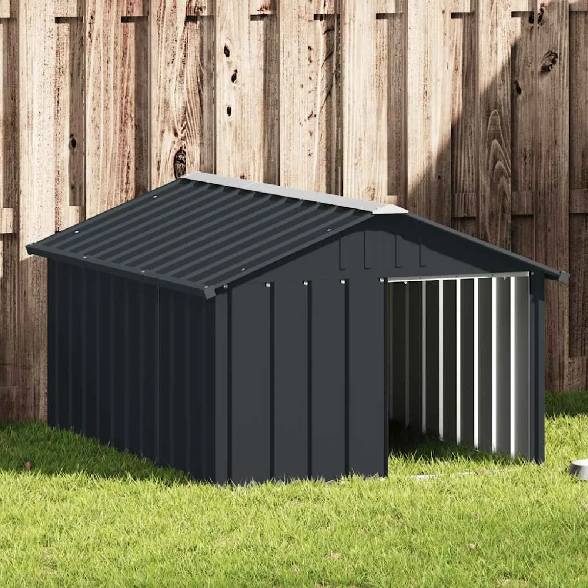 vidaXL Niche chien 116 5x153x81 5 cm Acier galvanisé - vue 4