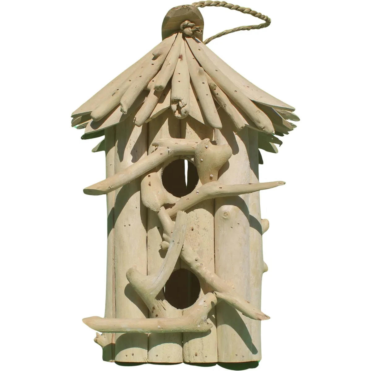 Comparer les prix de Artxlight - Nichoir carré double en bois d'albésia à suspendre