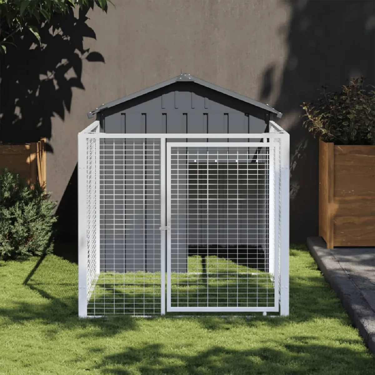 vidaXL Niche chien avec cour 117x201x123 cm - vue 2