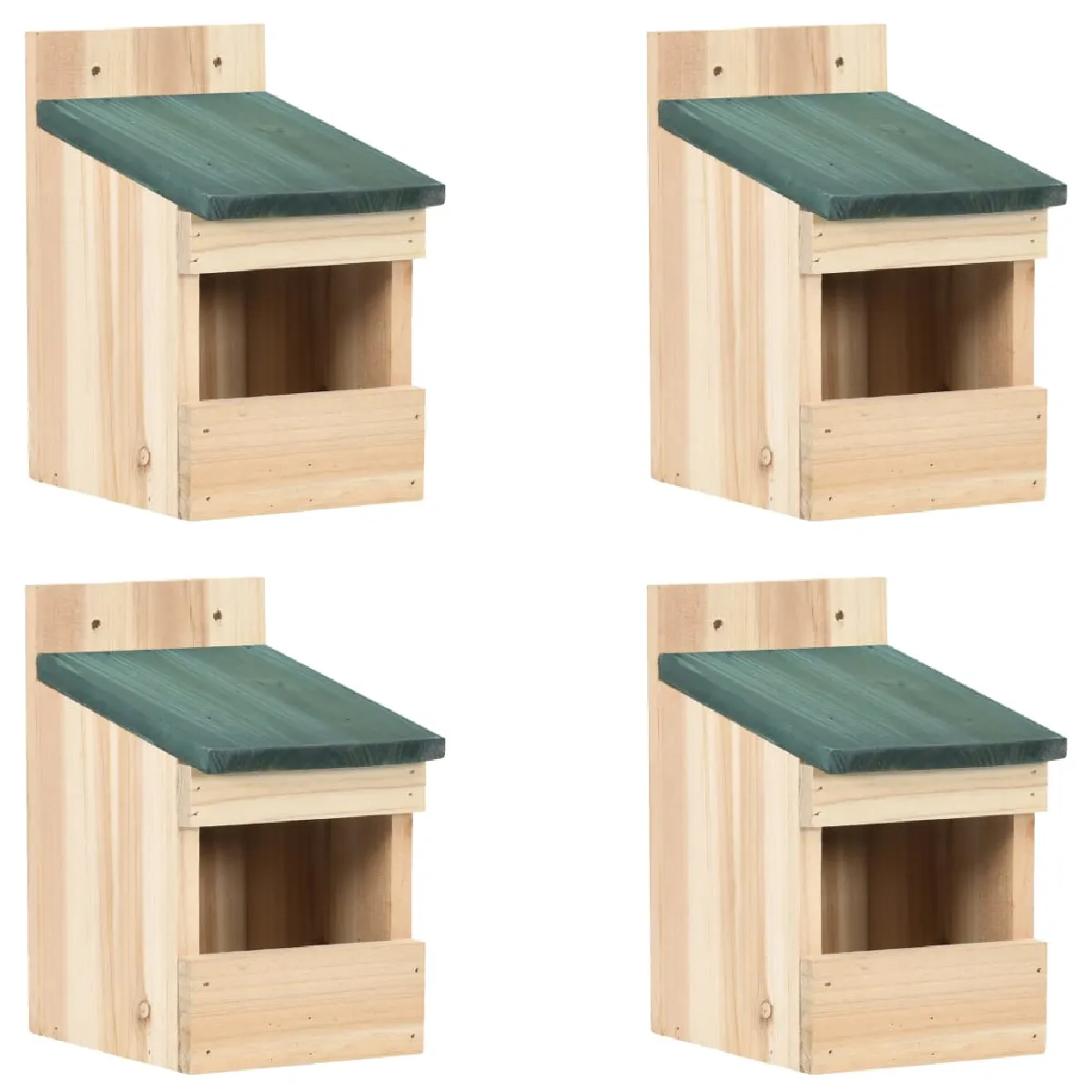 VidaXL Nichoirs en bois Set de 4 - vue 2