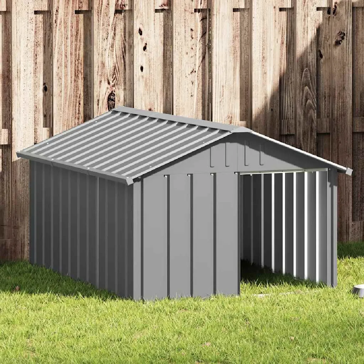vidaXL Niche chien 116 5x153x81 5 cm Acier galvanisé - vue 3