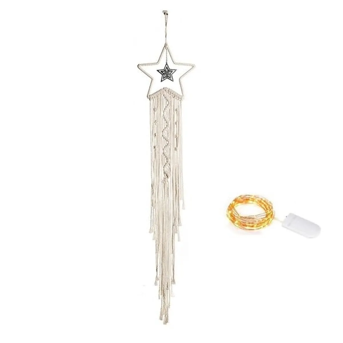Non Communiqué Multi Attrape-Rêve Etoile Macramé Guirlande Led Capteur Dream Catcher - Image 2