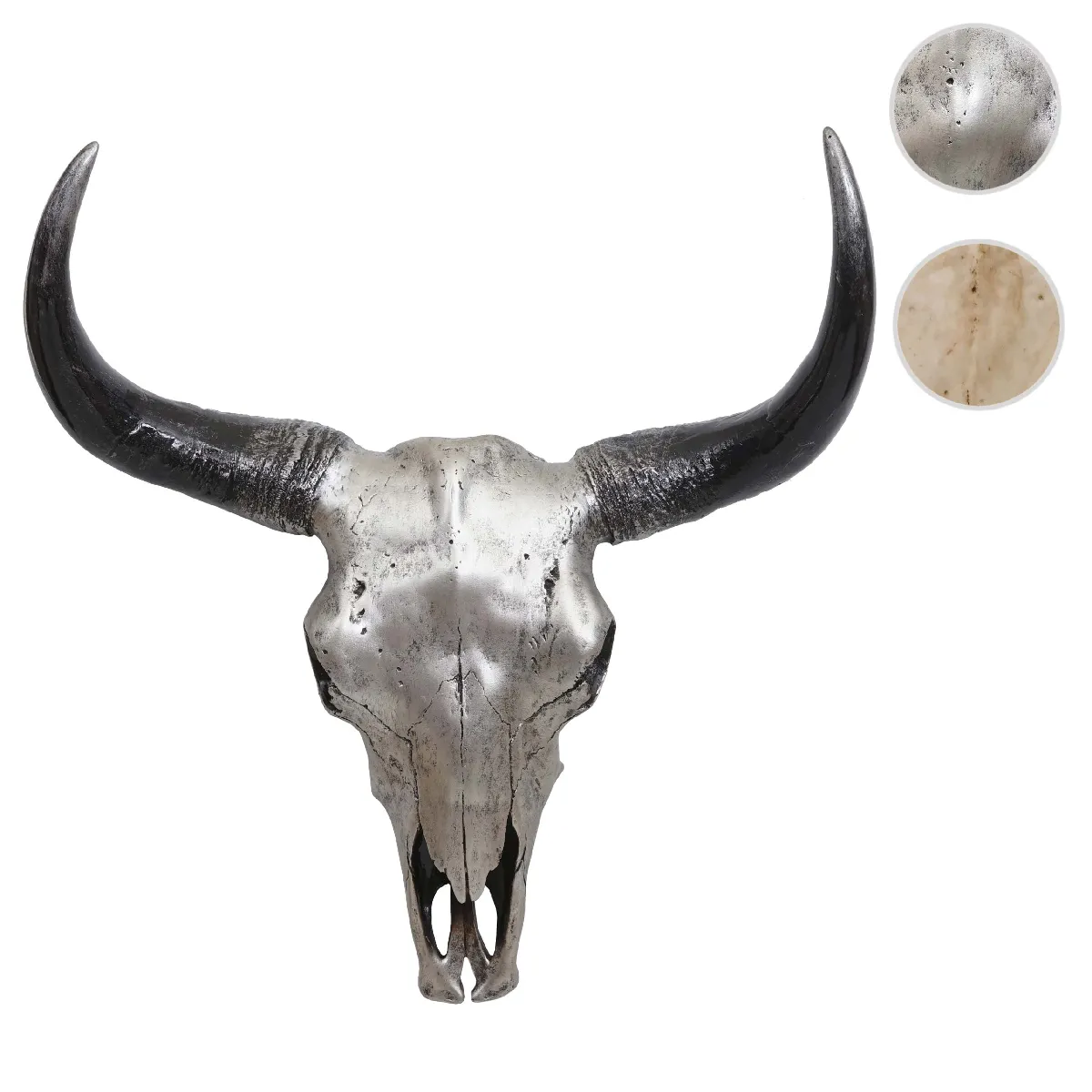 Mendler Argent Crâne Déco Trophée Taureau