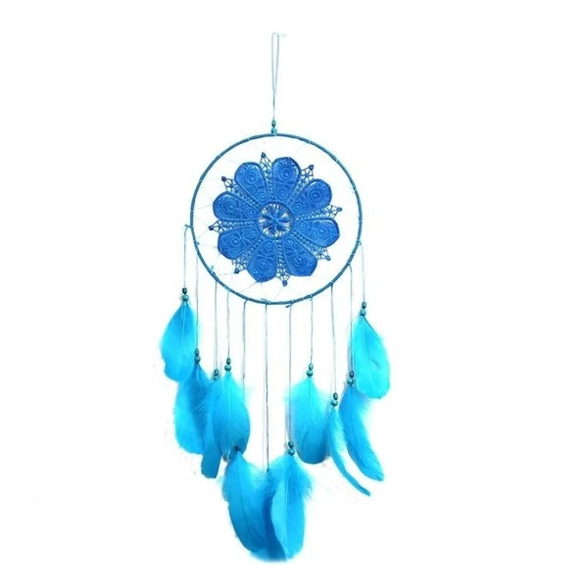 Generique Bleue Attrape-Rêve Fleur Et Plumes Capteur Dream Catcher - Image 3