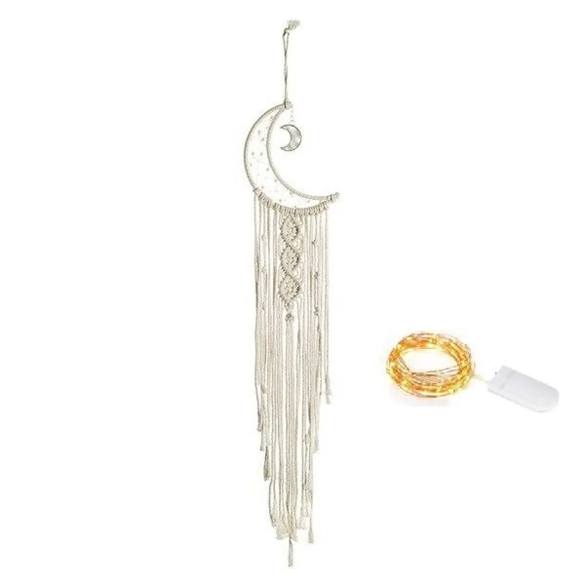 Non Communiqué Multi Attrape-Rêve Macramé Double Lune À Led Capteur Reve Dream Catcher - Image 2