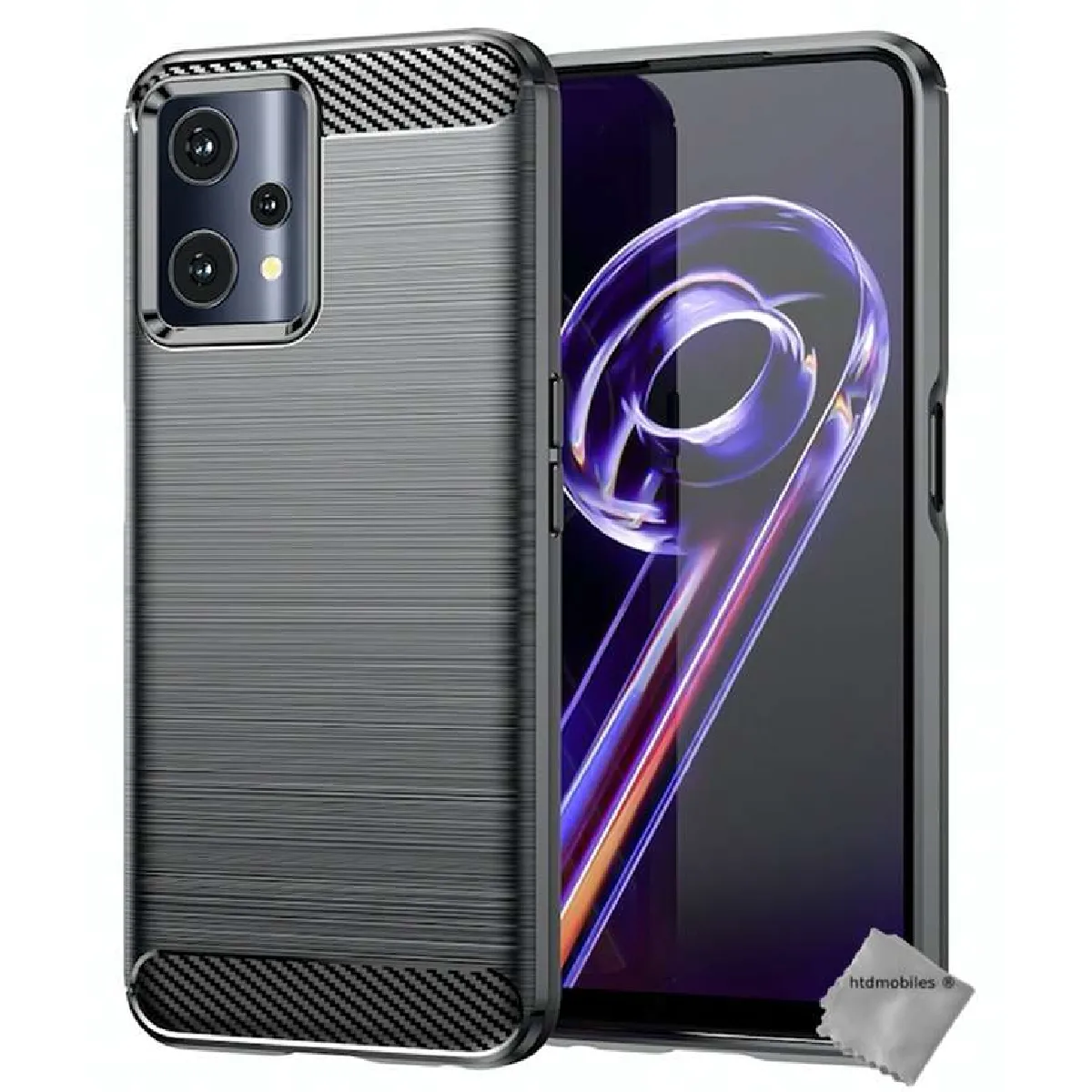 Htdmobiles - Coque pour Realme 9 Pro 5G - Silicone - Noir - Image 2