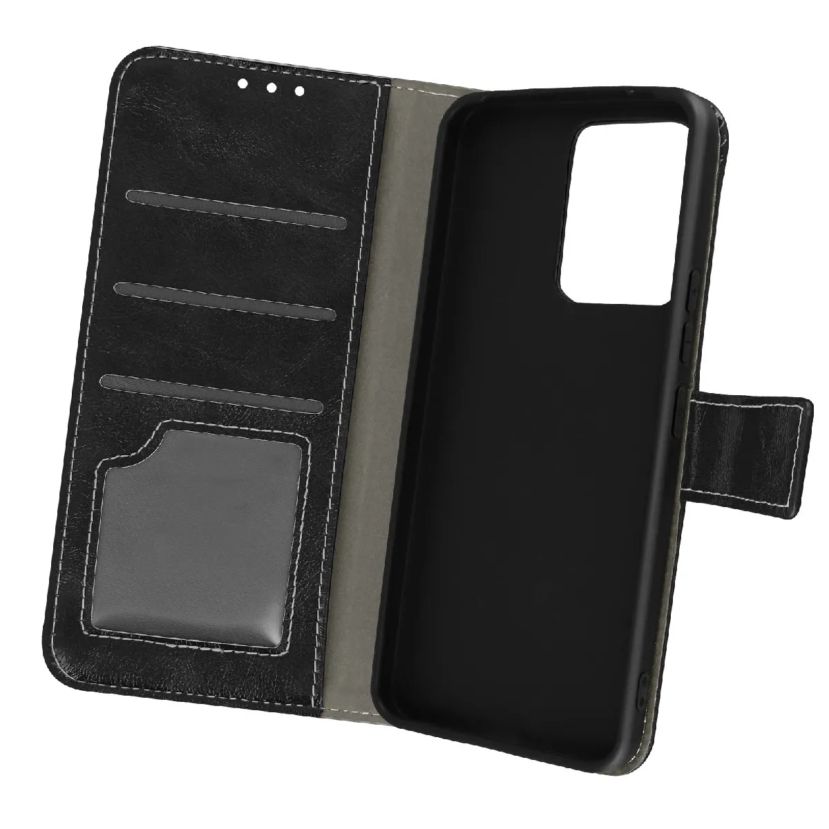 Avizar Noir Étui Vivo V23 5G Clapet Portefeuille Support Vidéo