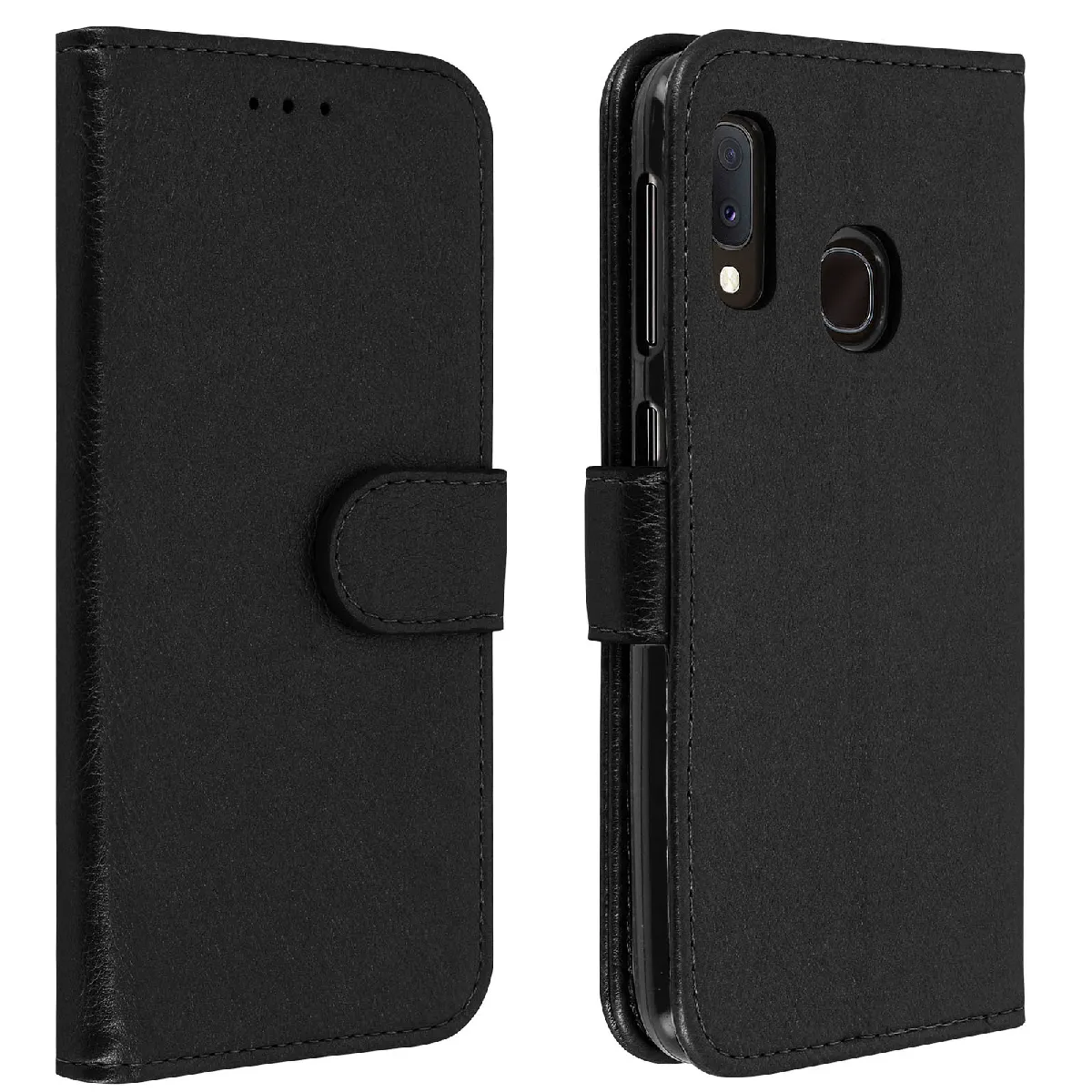 Avizar Noir Housse Pour Samsung Galaxy A20e Étui Porte-Cartes Fonction Support