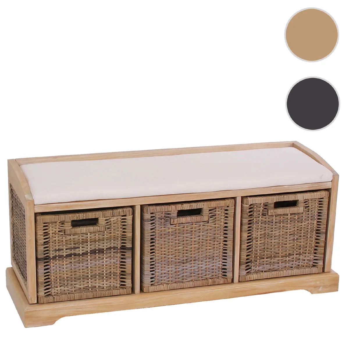 Banc banquette Bienne rotin kubu