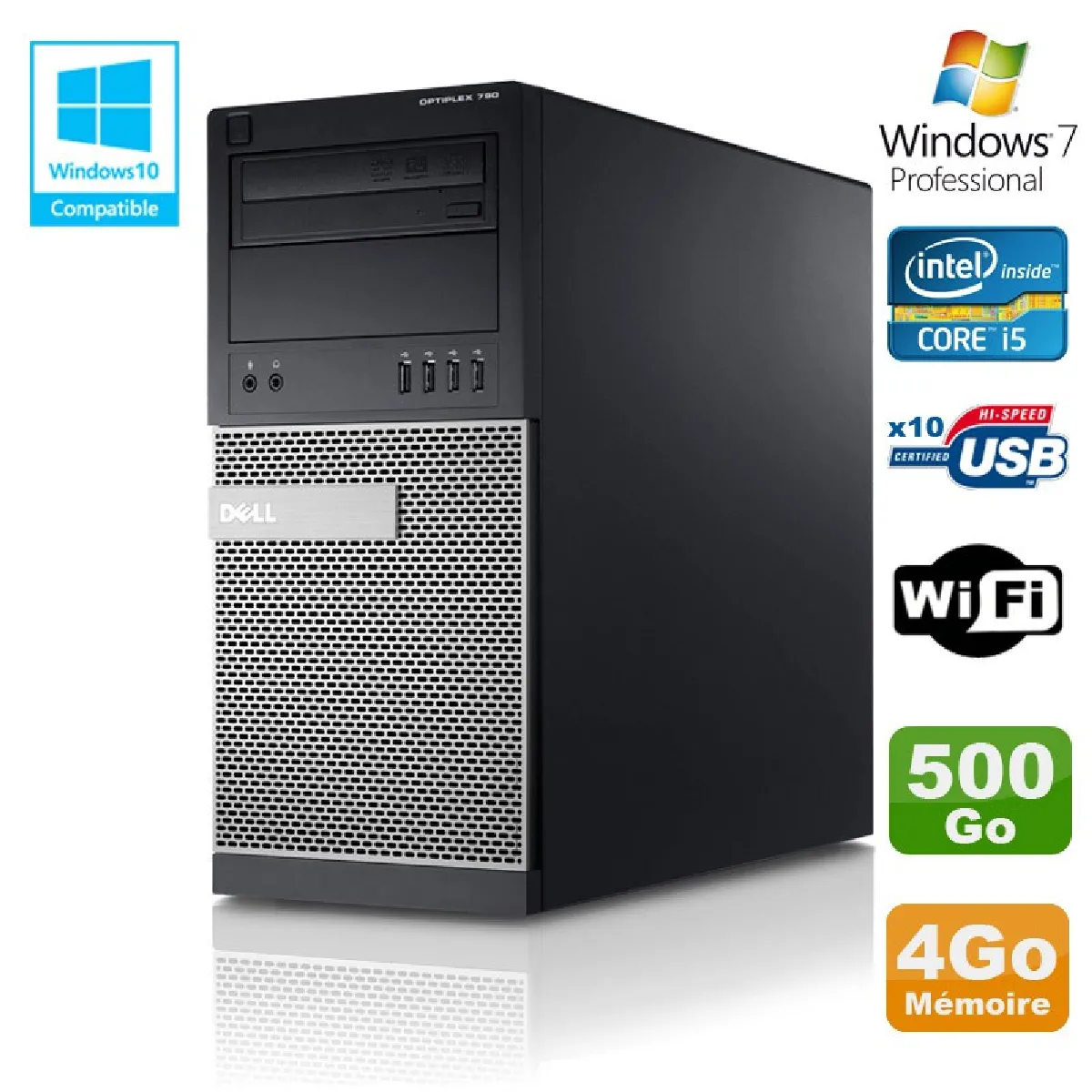 Dell Optiplex 790 MT Intel i5 2400 Disque 500Go