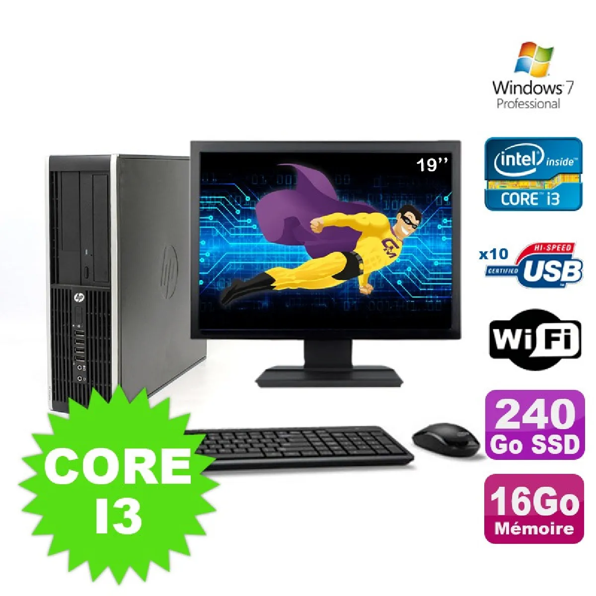 Hp Compaq Elite 8100 - noir et gris