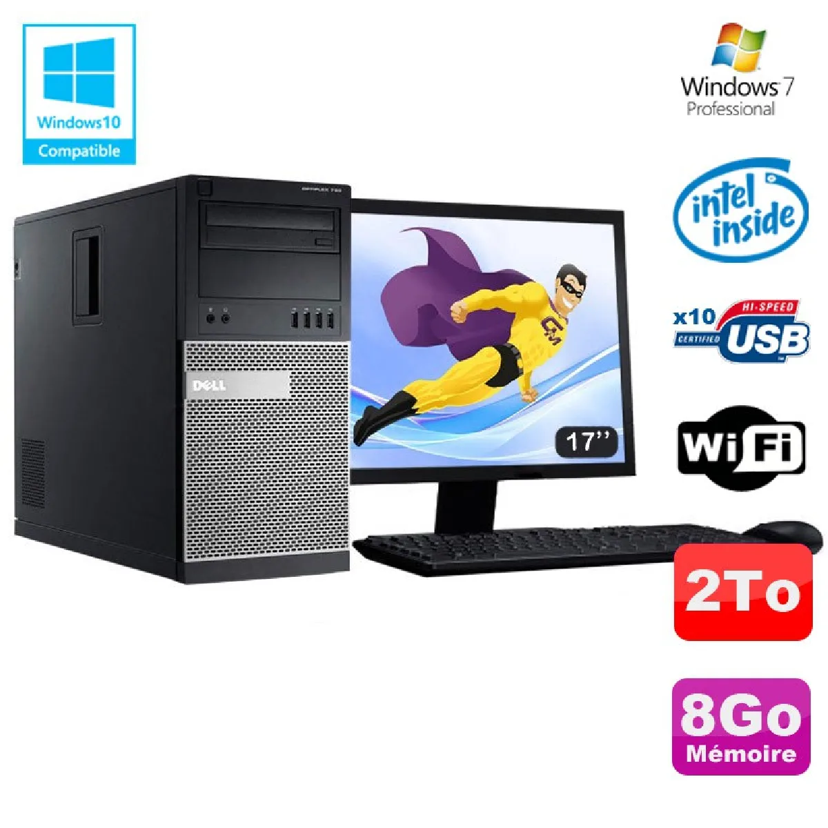 PC Tour Dell OptiPlex 790 MT Intel G630 RAM 4Go Disque Dur 250Go Windows XP - vue 8