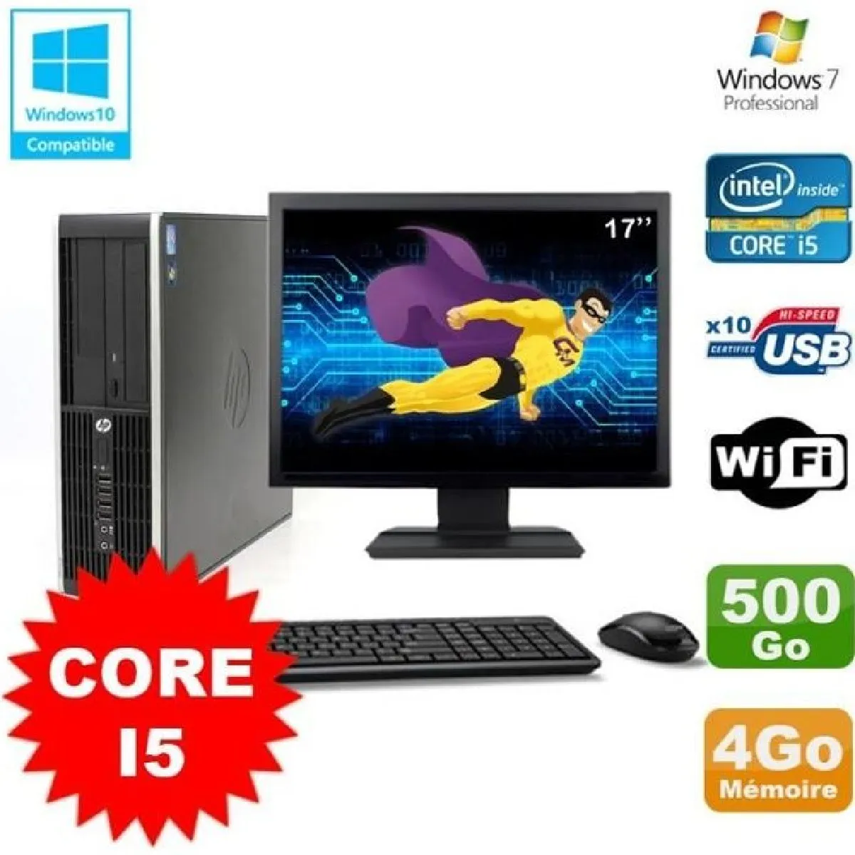 HP Compaq 8100 Elite SFF i5 650 120Go SSD - vue 10
