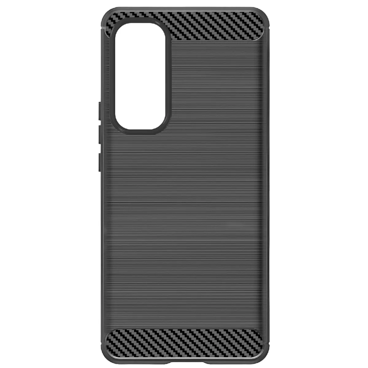 Avizar Noir Coque Pour Samsung Galaxy A55 Flexible Effet Carbone