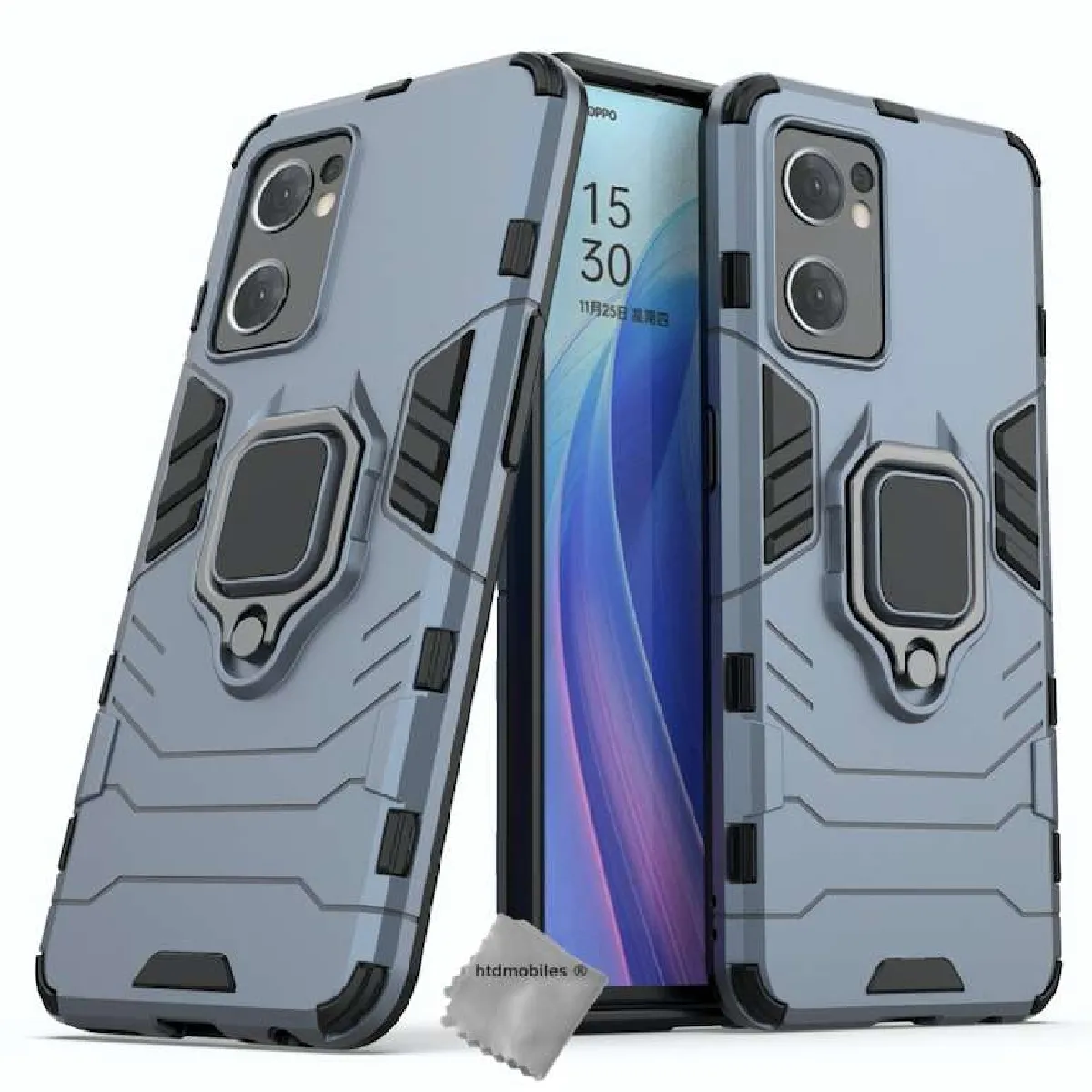 Htdmobiles Bleu Coque Antichoc Oppo Reno 7 5G - Foncé