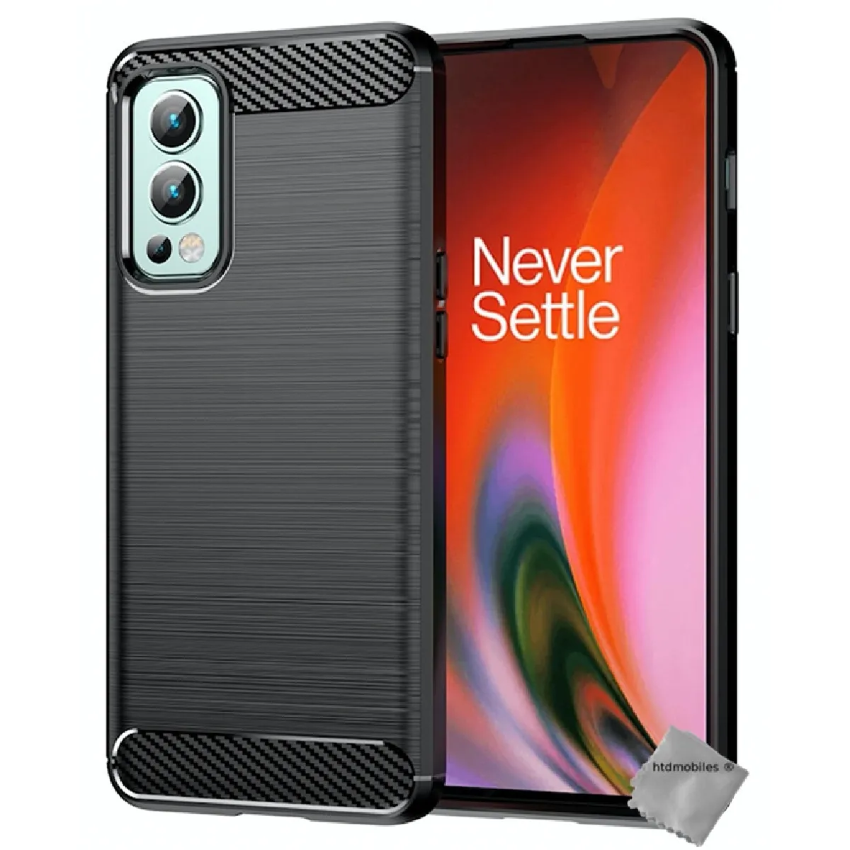 Htdmobiles Noir Coque En Gel Silicone Oneplus Nord 2 5G - Carbone