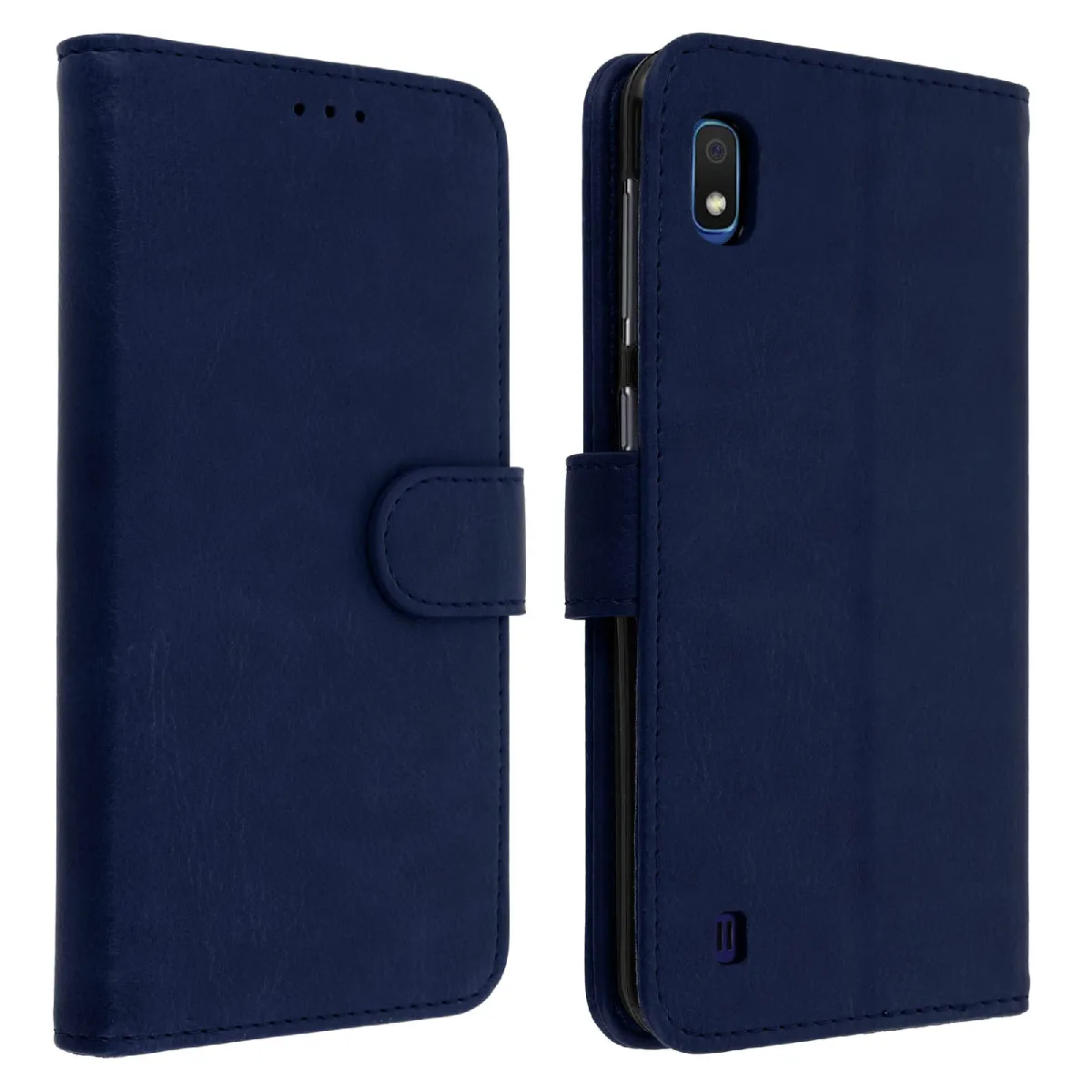 Avizar Bleu Housse Pour Samsung Galaxy A10 Étui Portefeuille Support Stand Nuit