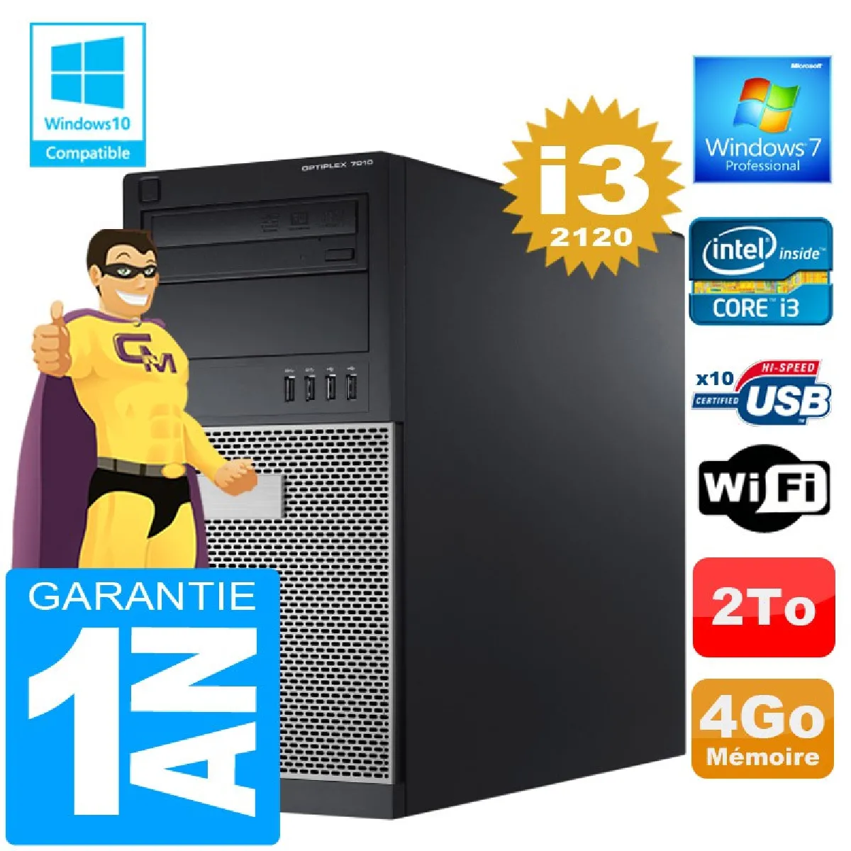 Dell Optiplex 7010 MT i3 2120 - vue 4