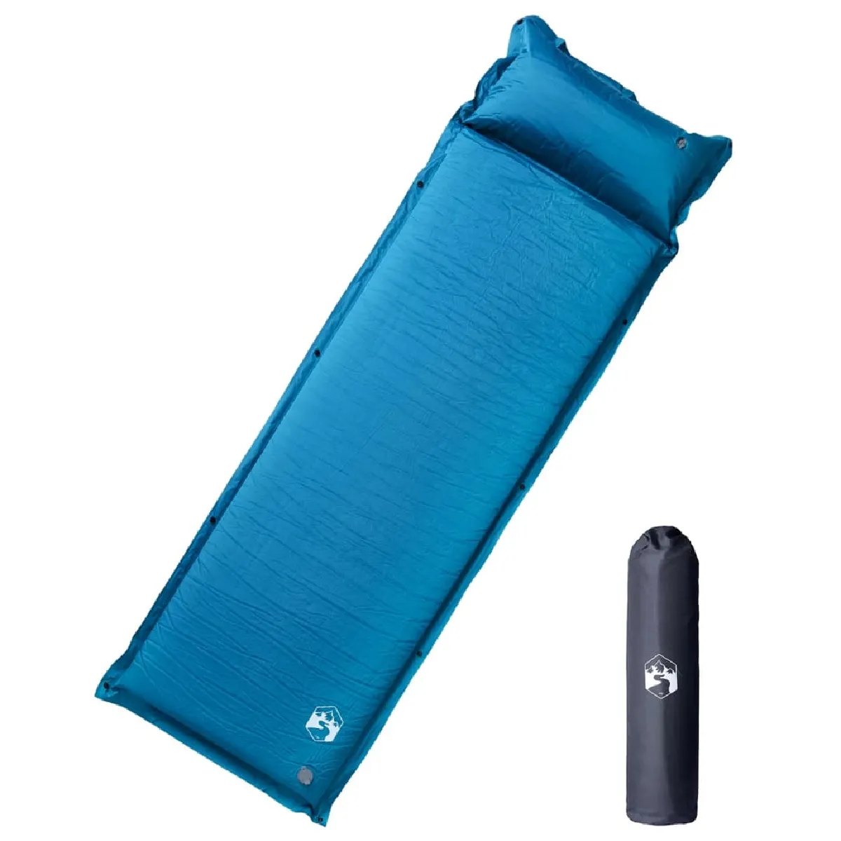 vidaXL Matelas Autogonflant avec Oreiller 1P Turquoise vidaXL Matelas Autogonflant avec Oreiller 1P Turquoise