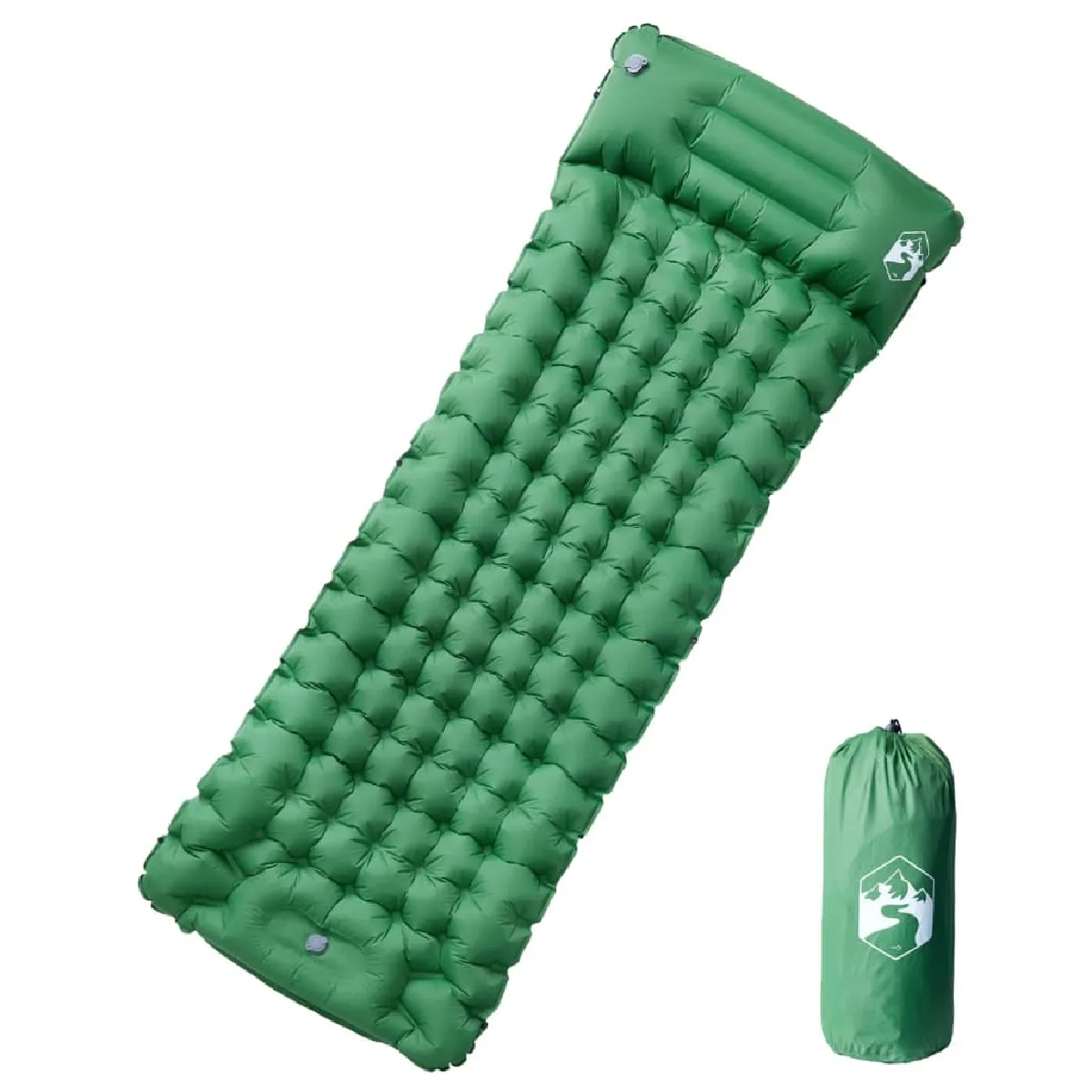 vidaXL Matelas Autogonflant Camping Vert vidaXL Matelas Autogonflant Camping Vert