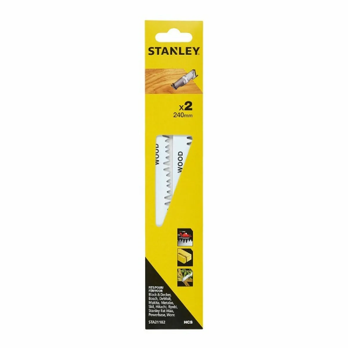 Stanley Lame de scie bois x2