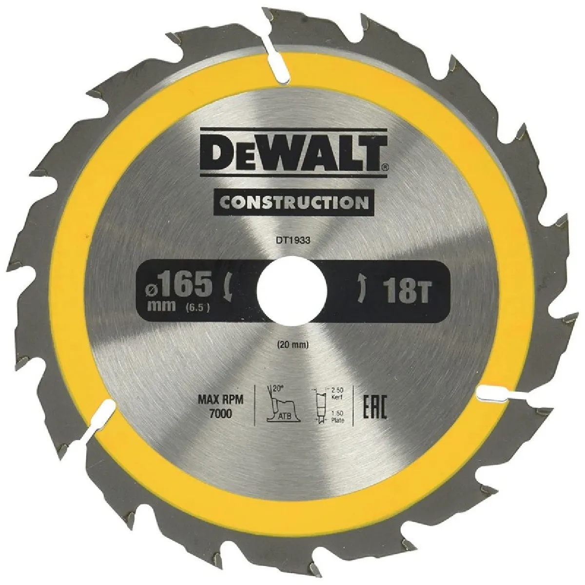 Dewalt Disque De Coupe Bois - 165 Mm