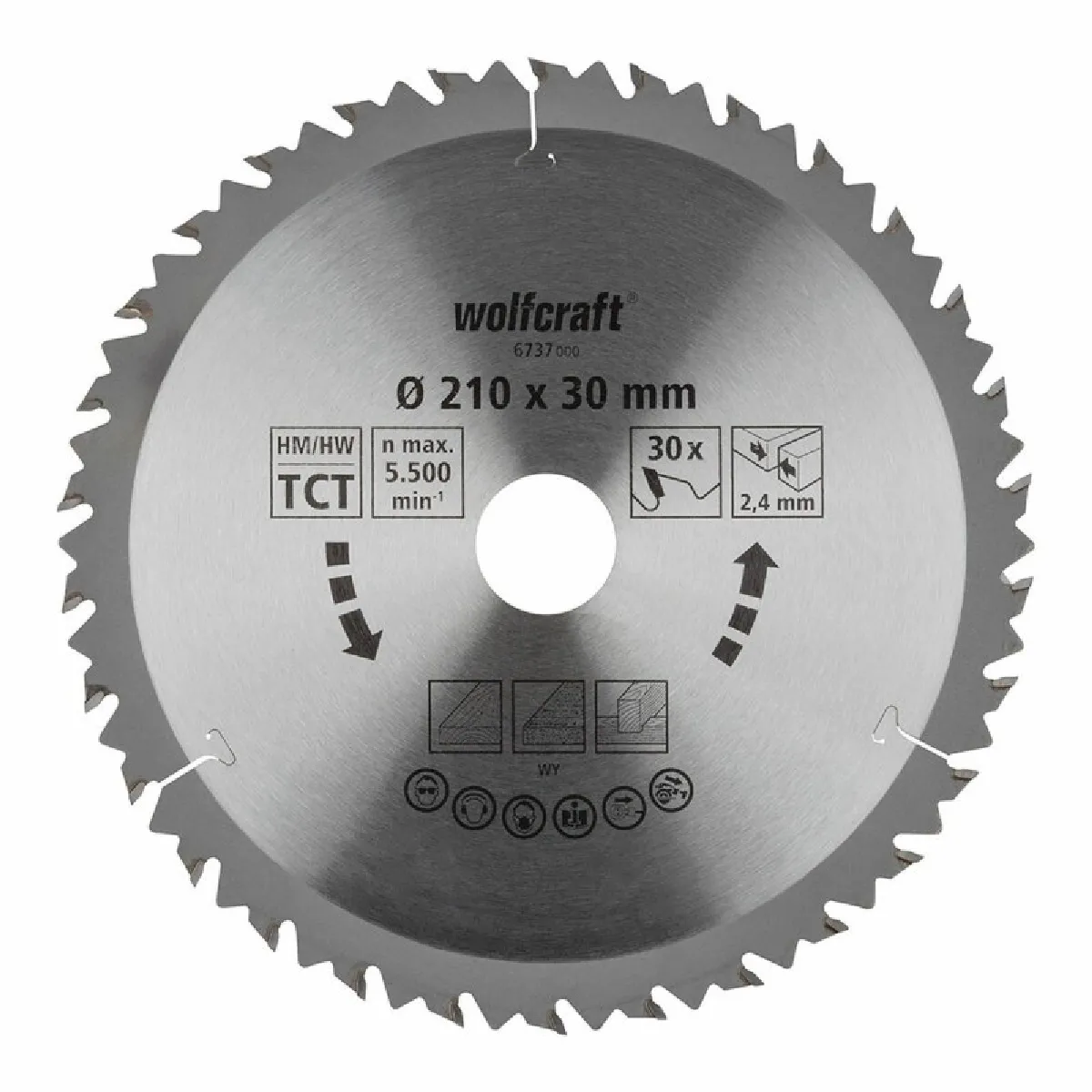 Wolfcraft Lame De Scie Circulaire Bois - 210 Mm