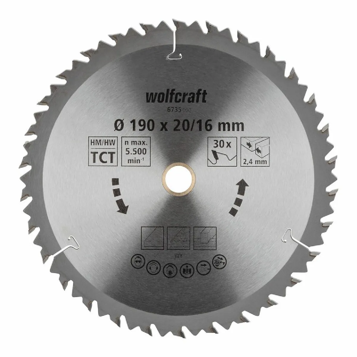 Wolfcraft Lame De Scie Circulaire Bois - 190 Mm