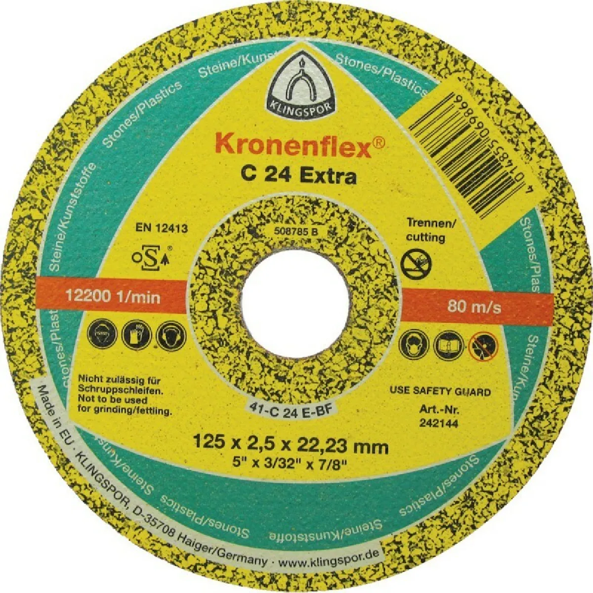 Klingspor Disque à tronçonner pierre - 230 mm