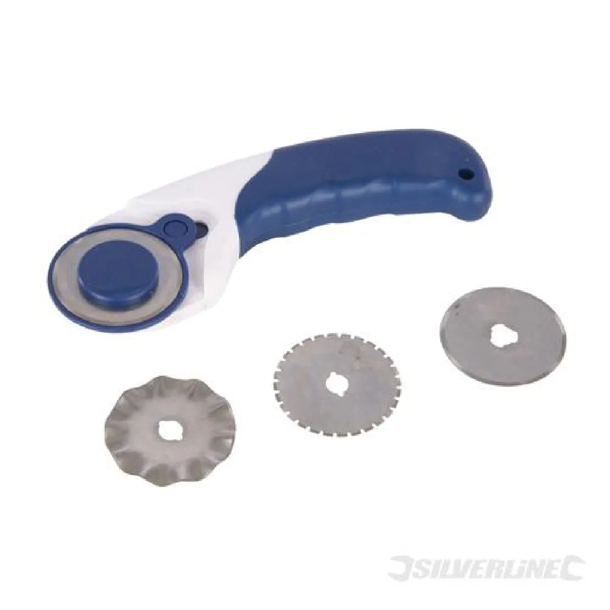 Silverline Cutter rotatif 3-en-1 - 45 mm - Ergonomique - 4 lames incluses - Adapté gauchers/droitiers