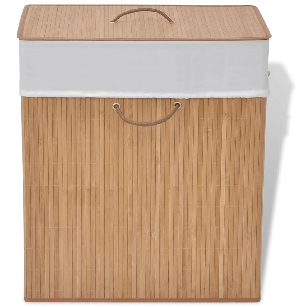 VIDAXL - Panier à linge - Rectangulaire - Bambou - Grand - Beige - Image 2