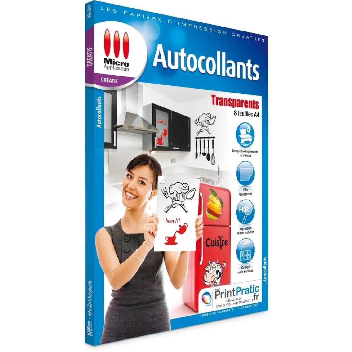 MICRO APPLICATION Pack autocollantes transparentes MA-5091