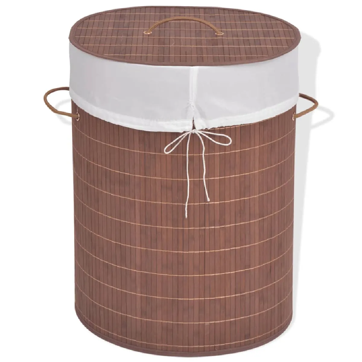Vidaxl Marron Panier À Linge Ovale Bambou - Image 2