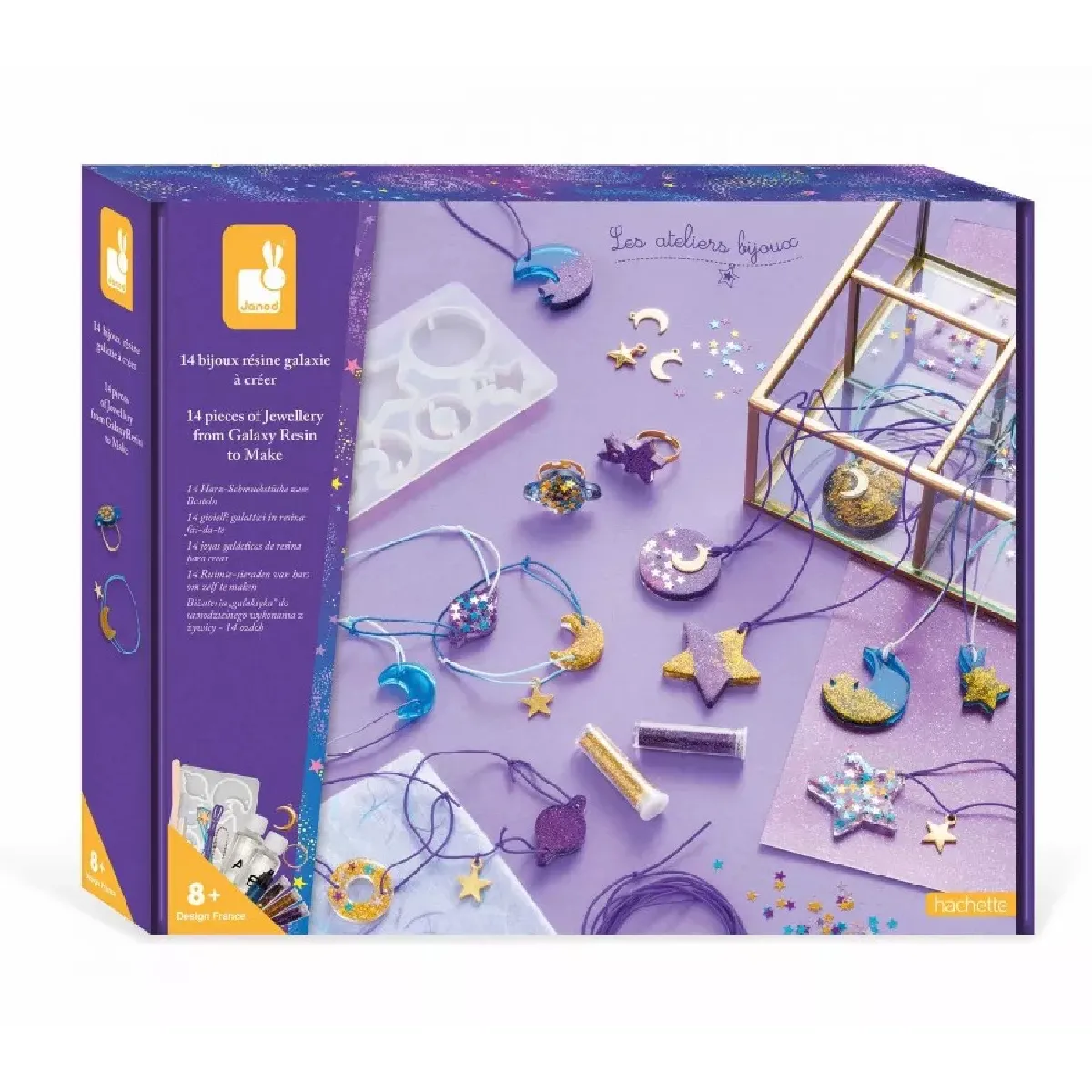 Juratoys-Janod Kit Bijoux Résine Galaxie - 14 Bijoux