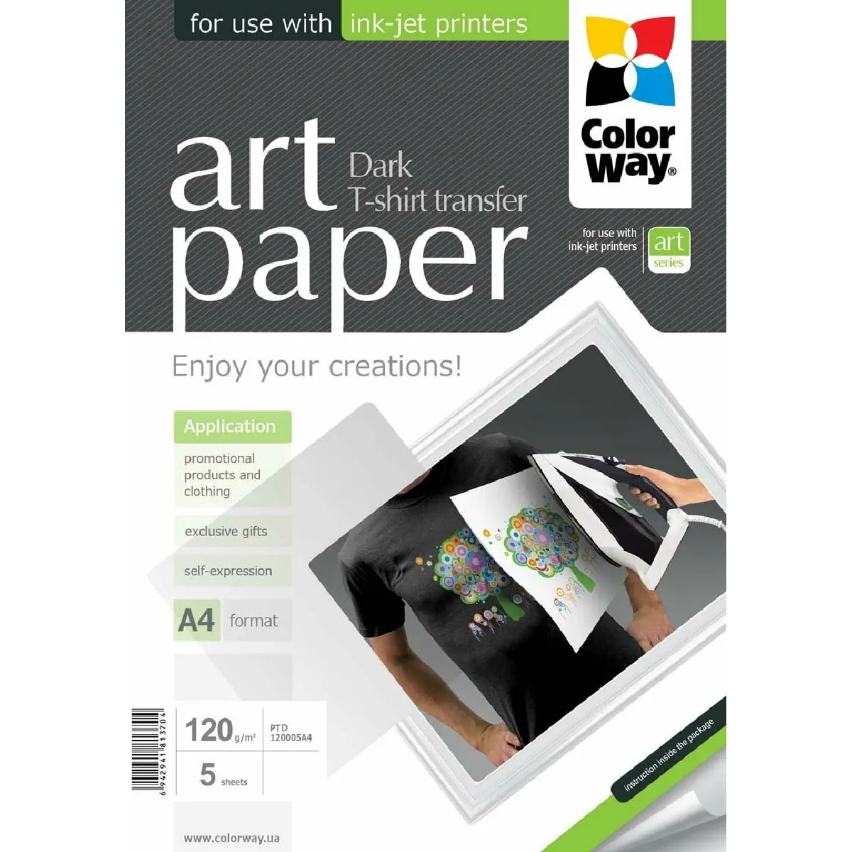 COLORWAY Papier transfert T-Shirt A4 120g/m