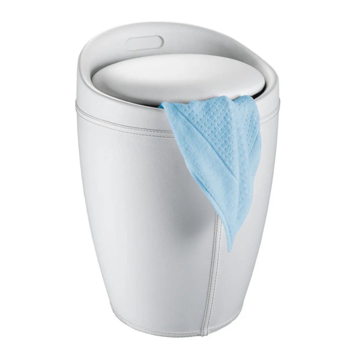 Wenko Tabouret panier à linge Candy - Blanc Wenko Tabouret panier à linge Candy - Blanc
