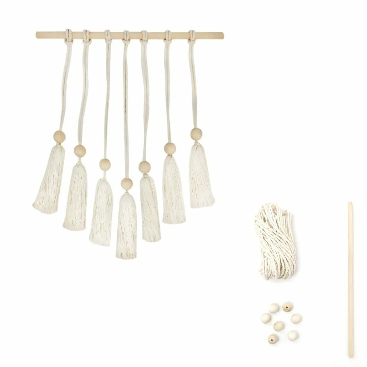 Paris Prix Kit Macramé Suspension Murale 30 Cm - Naturel
