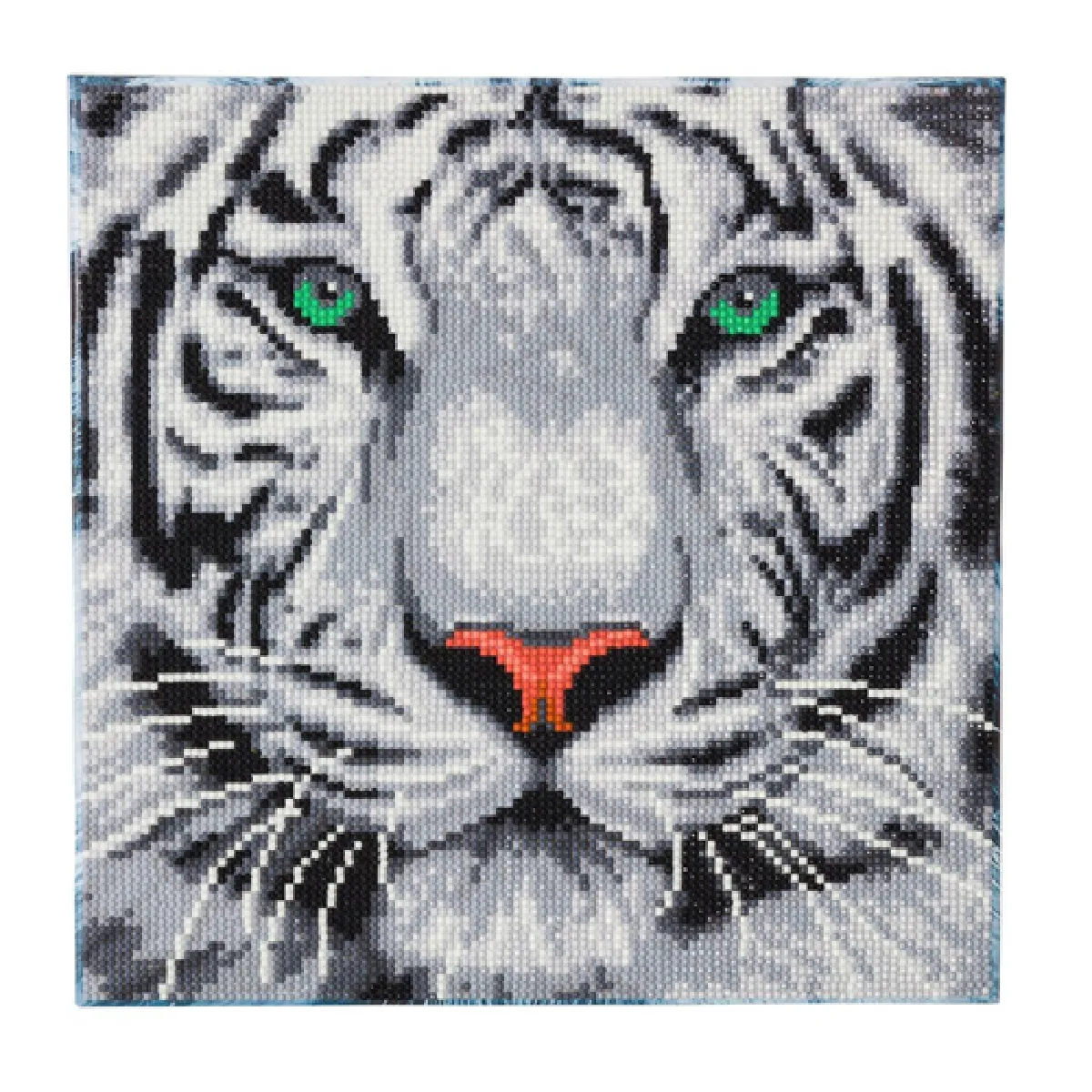 Tableau broderie diamant - Tigre des neiges 30 x 30 cm - Crystal Art