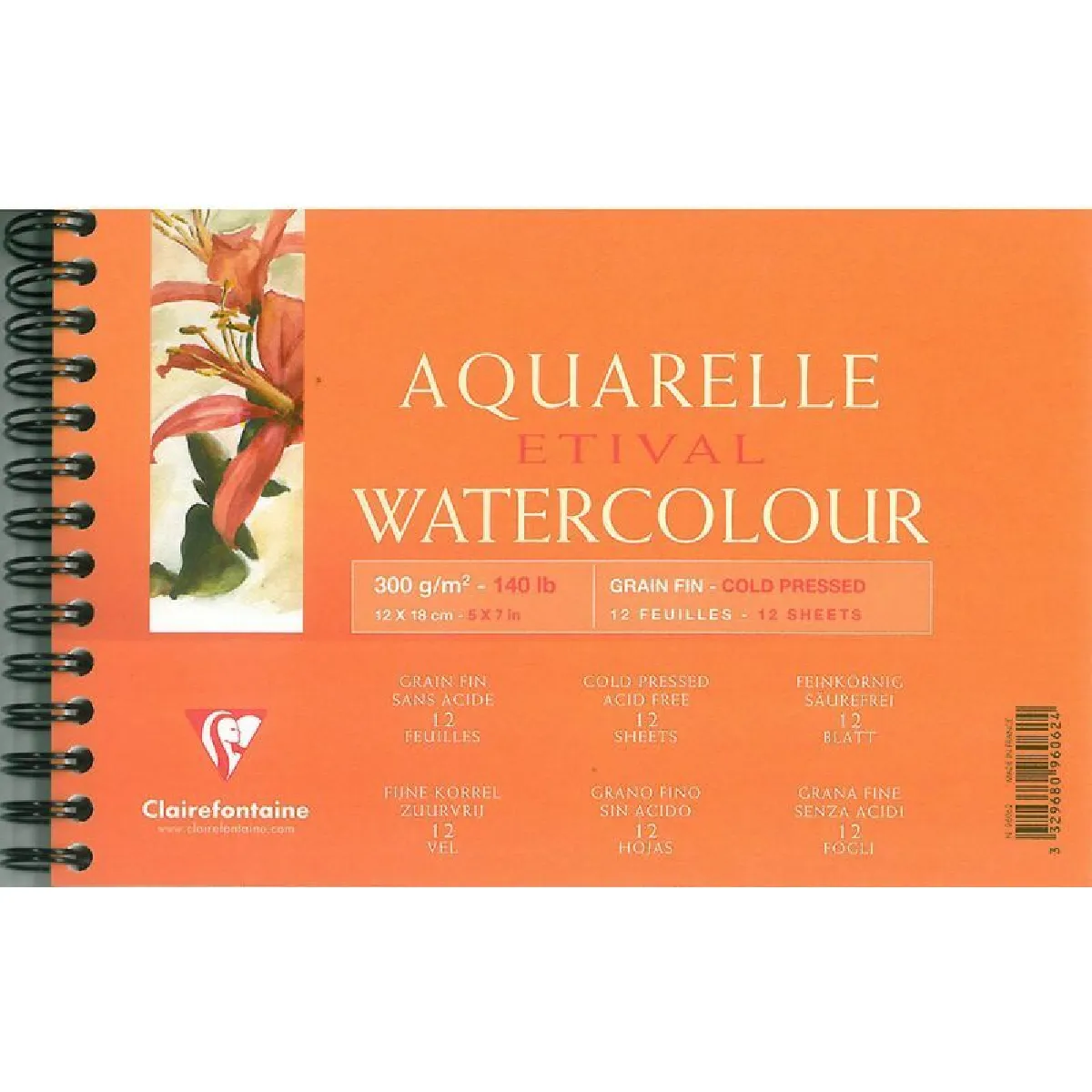 Clairefontaine Bloc aquarelle Etival - 120 x 180 mm