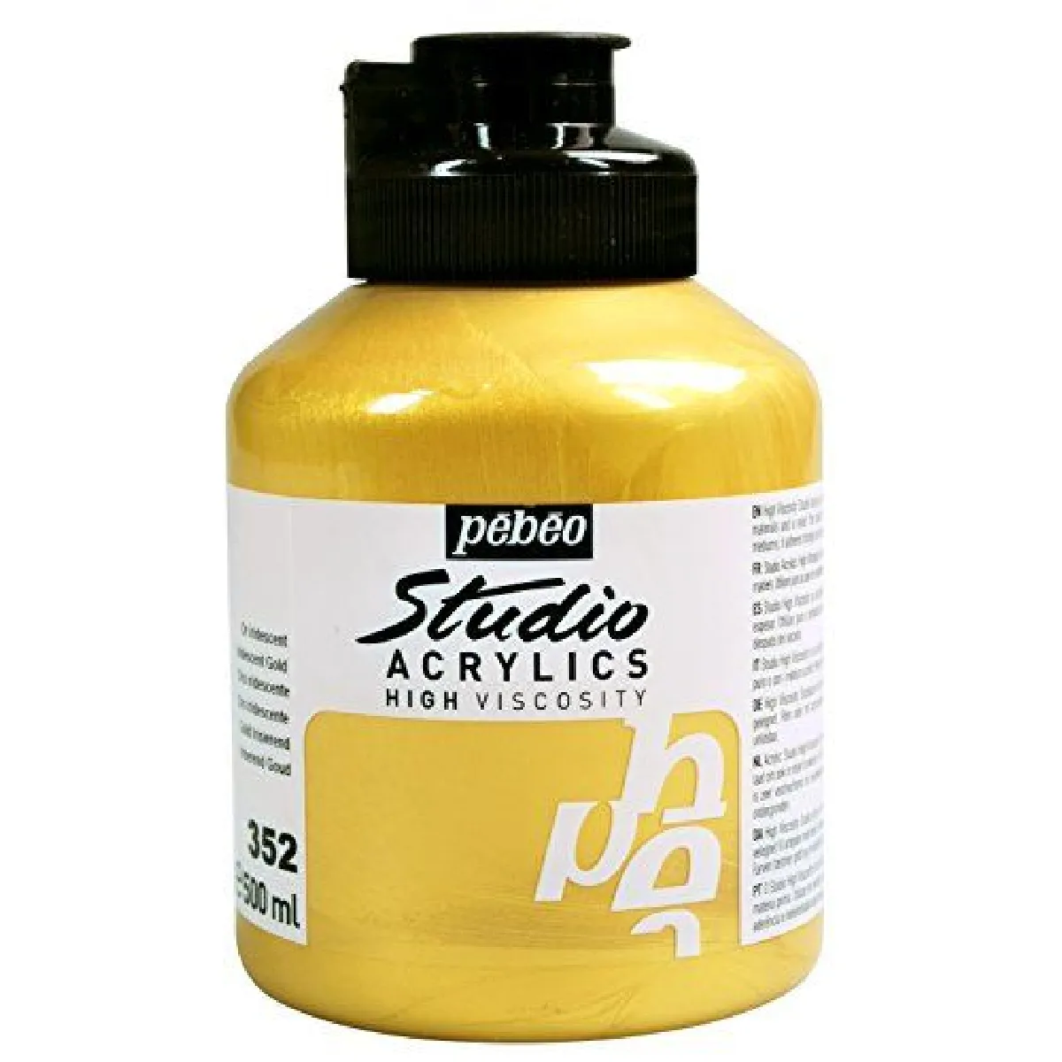 P&eacute;b&eacute;o - Acrylique Fine Studio Acrylics - Peinture Acrylique Or - Or Gold - 500 ml 172352