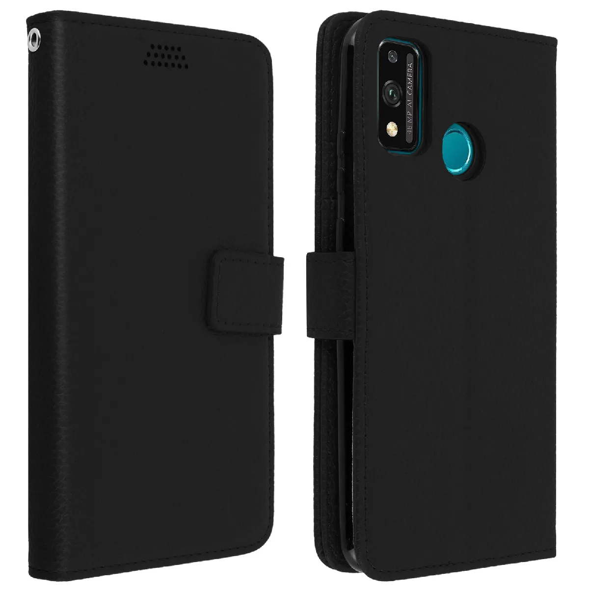 Avizar Noir Housse Pour Honor 9X Lite Étui Folio Porte-Carte Fonction Support Vidéo
